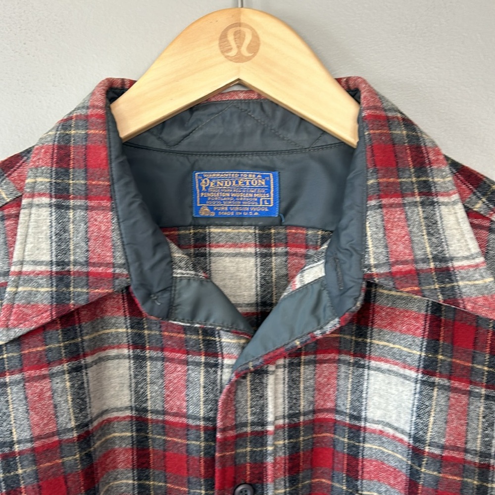 Vintage Pendleton 100% Wool Button Down Plaid Shi… - image 2